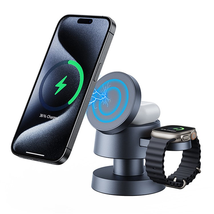 X6 Magnetic Wireless Charger for Apple Devices Phone Watch Earphone Charger Lamp, (CE Certified)