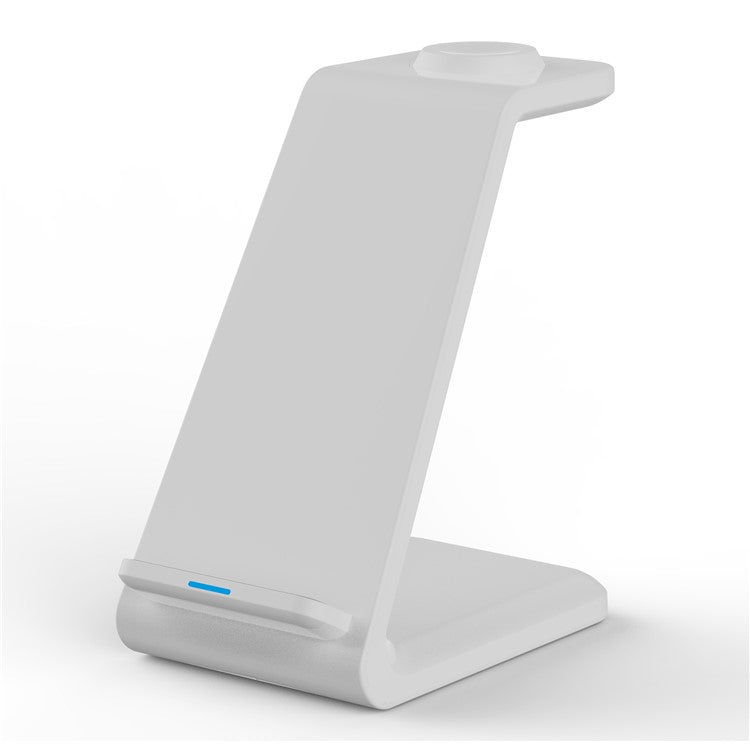 E8 3-in-1 15W Wireless Charger Phone Watch Earphone Desktop Charging Stand - White