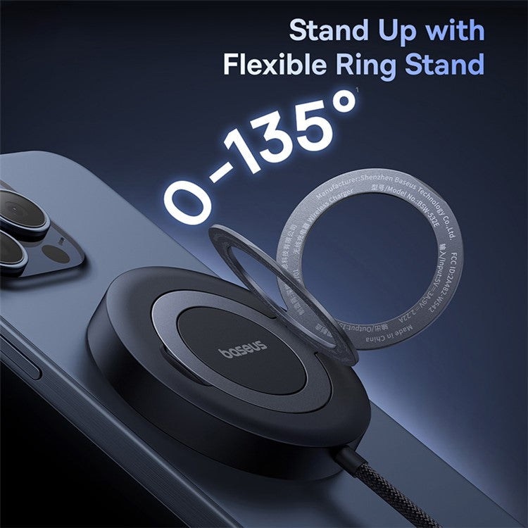 BASEUS Simple Mini4 Magnetic Wireless Charging Stand Qi2 15W Universal Explorer Edition, Black