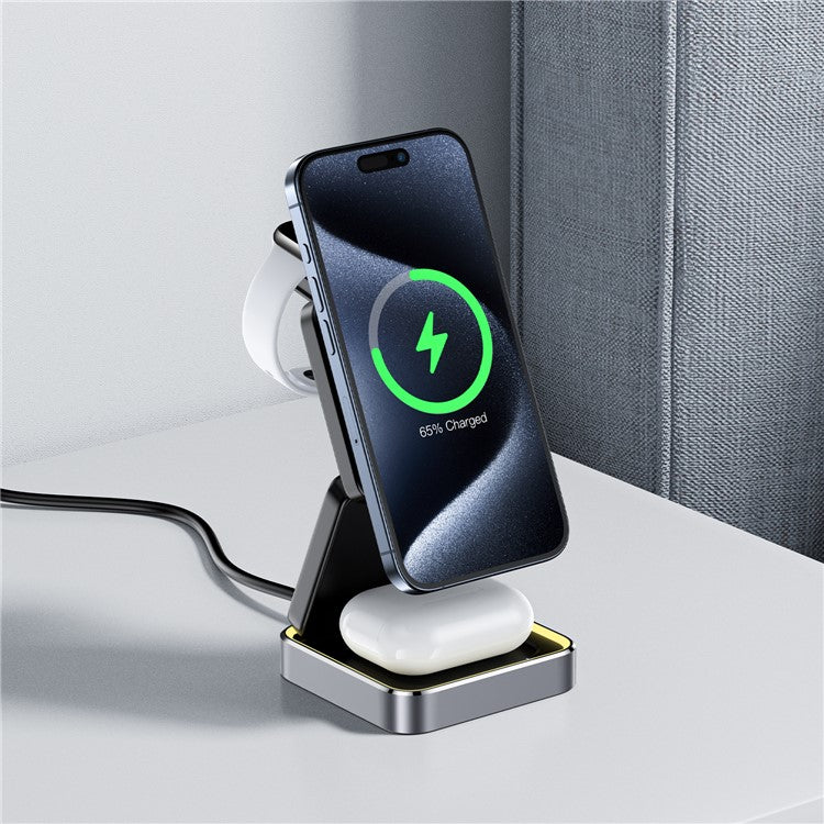 ACEFAST E20 Desktop Wireless Charger Phone Watch Earphone 3-in-1 Charging Station