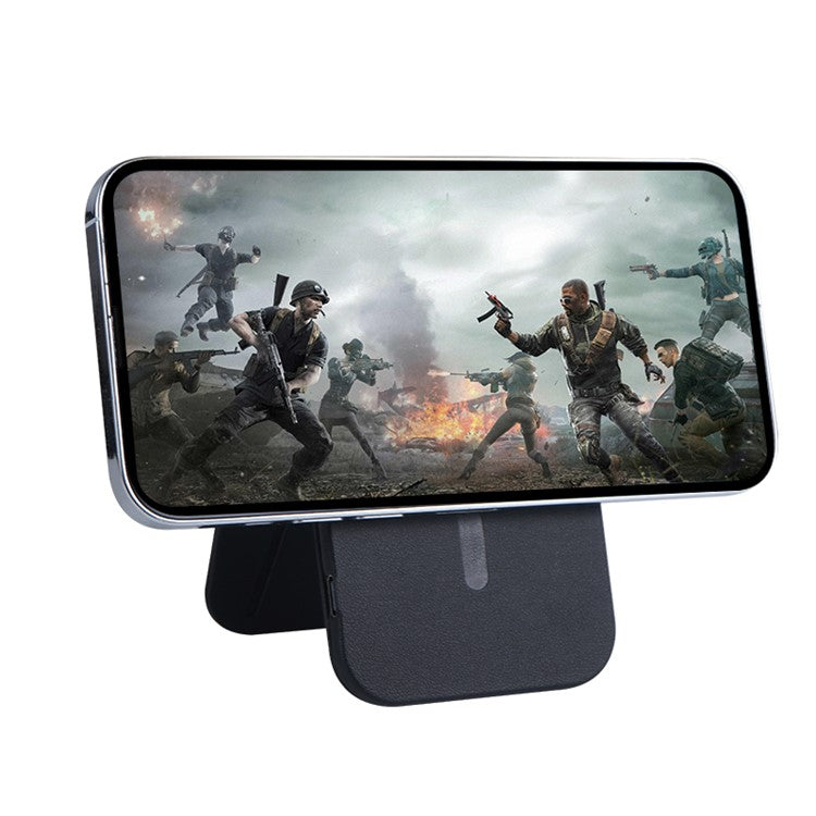 FLD-F5 3-in-1 Magnetic Wireless Charger Foldable Card Bag Mobile Phone Holder - Black