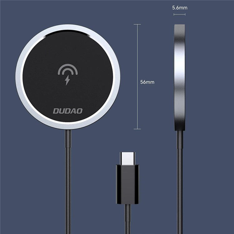 DUDAO A12XS Aluminum Alloy 15W Magnetic Wireless Charger for iPhone