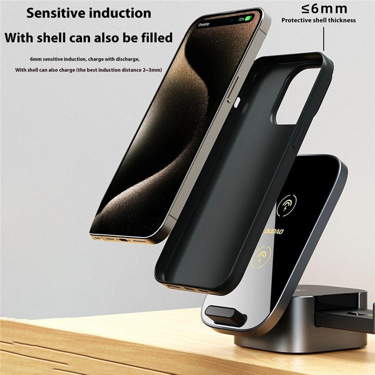 DUDAO A11Pro+ 3-in-1 Wireless Charger Phone Watch Earphone Desktop Charging Stand