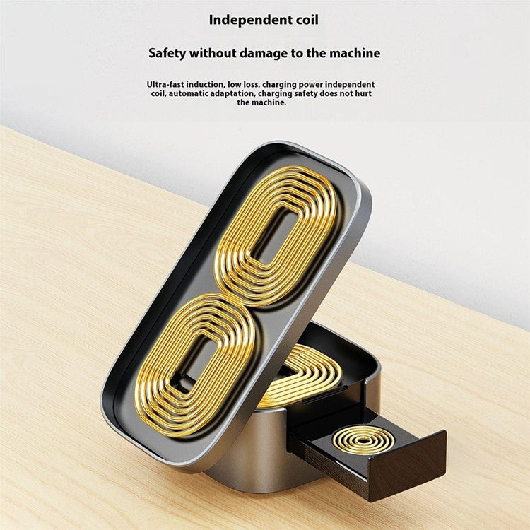 DUDAO A11Pro+ 3-in-1 Wireless Charger Phone Watch Earphone Desktop Charging Stand