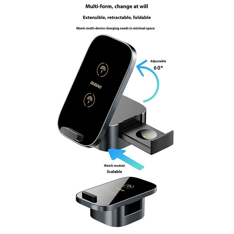 DUDAO A11Pro+ 3-in-1 Wireless Charger Phone Watch Earphone Desktop Charging Stand