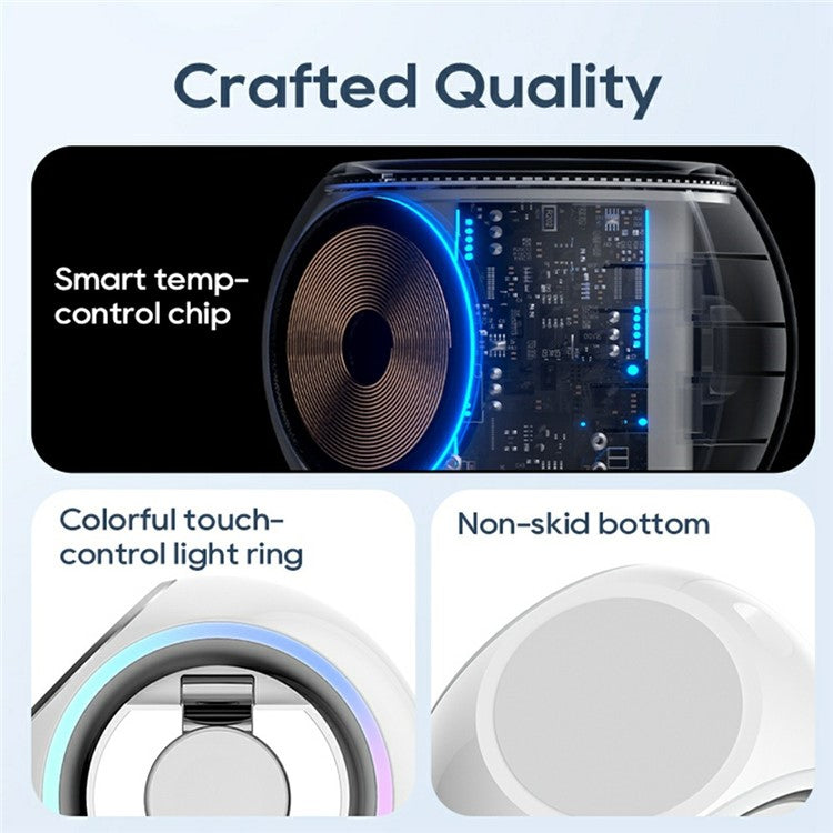 KL-CD70 Colorful Light Space Capsule 3-in-1 Magnetic Phone Earphones Watch Wireless Charger - Blue