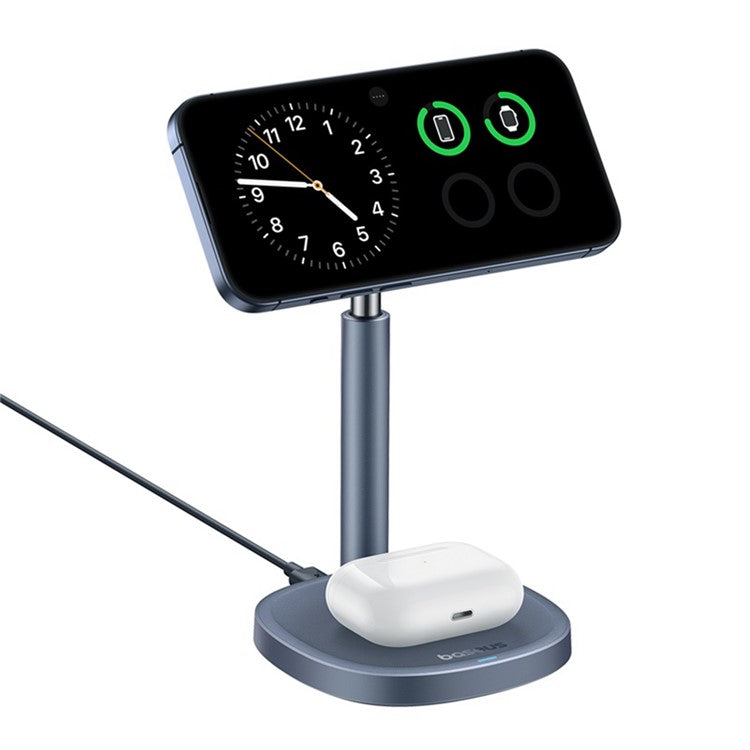 BASEUS Orbit 2 Pro Air-Cooled 2-in-1 Wireless Charging Stand Qi2 20W for Mobile Phone TWS Earphones