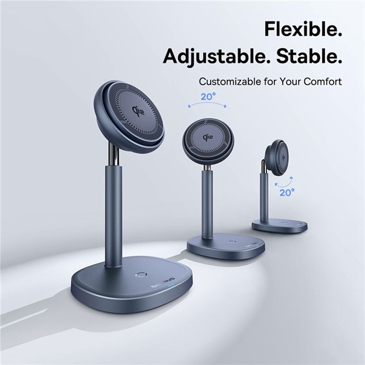 BASEUS Orbit 2 Pro Air-Cooled 2-in-1 Wireless Charging Stand Qi2 20W for Mobile Phone TWS Earphones