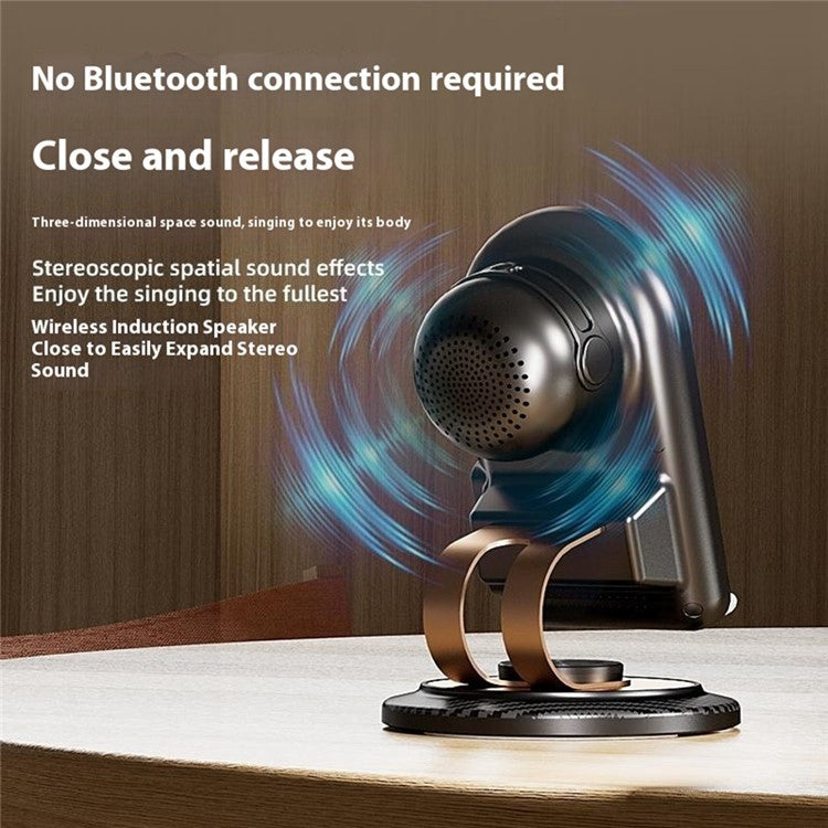 15W Wireless Charger Phone Holder Multifunctional Rotating Phone Charging Stand with Sensor Speaker