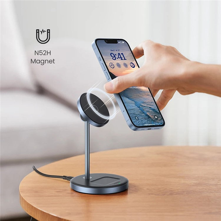 UGREEN 2 In 1 Magnetic Wireless Charger 700g Magnetic Force Adjustable Charging Stand For iPhone 16  /  15  /  14  /  13  /  12 Series and AirPods