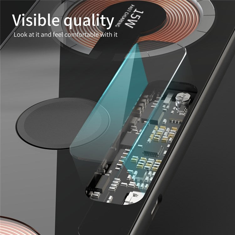 T06 3 in 1 Transparent Magnetic Phone Charger for iPhone 13 / 12 Series Dual 15W Fast Charging Pad