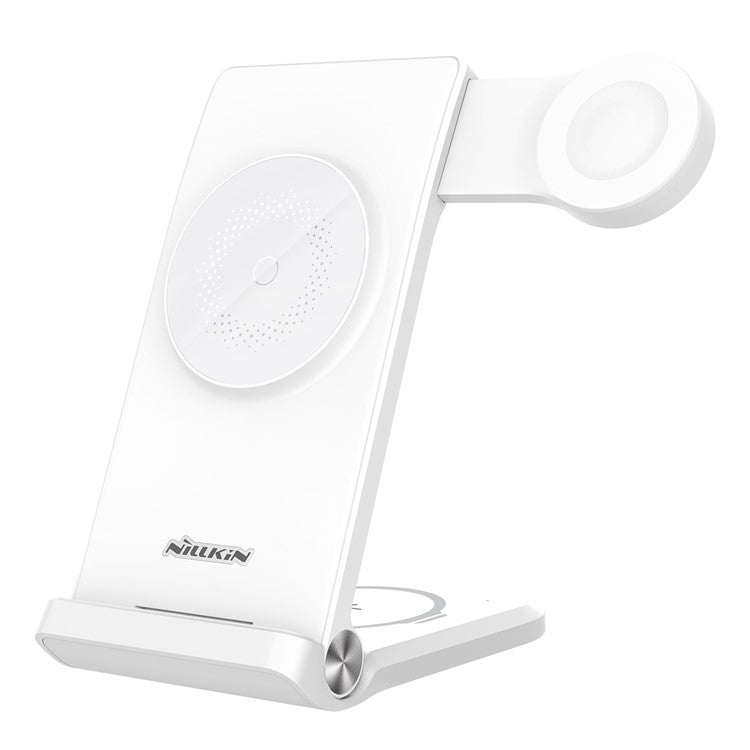 NILLKIN Powertrio 3 in 1 Compatible with MagSafe Wireless Charger Mobile Phone / Earphone / Smart Watch Folding Charing Dock, with Huawei Watch Charger (EU Plug)