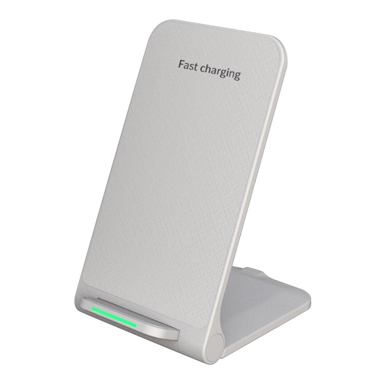 S25 Foldable 15W Wireless Charger Cellphone Stand Fast Charging Dock for iPhone Android Phone - White