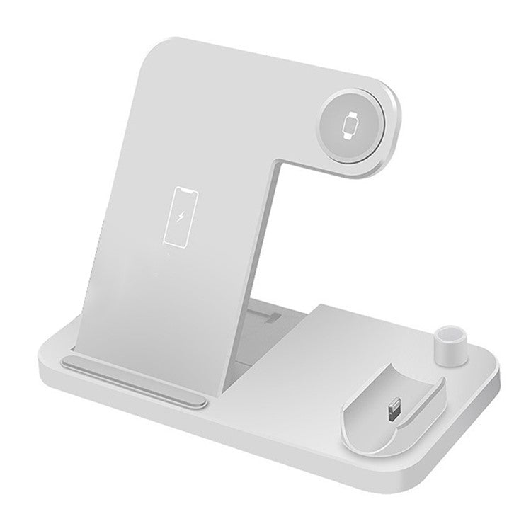 B286 4-in-1 Multifunction Wireless Charger Cordless Phone Charger Folding Charging Stand Compatible with iPhone, iWatch, AirPods - White