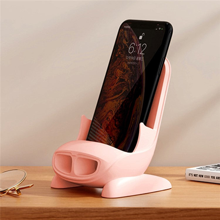 S88 Wireless Charger Sound Amplifier Function 15W Wireless Phone Charging Stand Desktop Phone Dock Holder - Pink