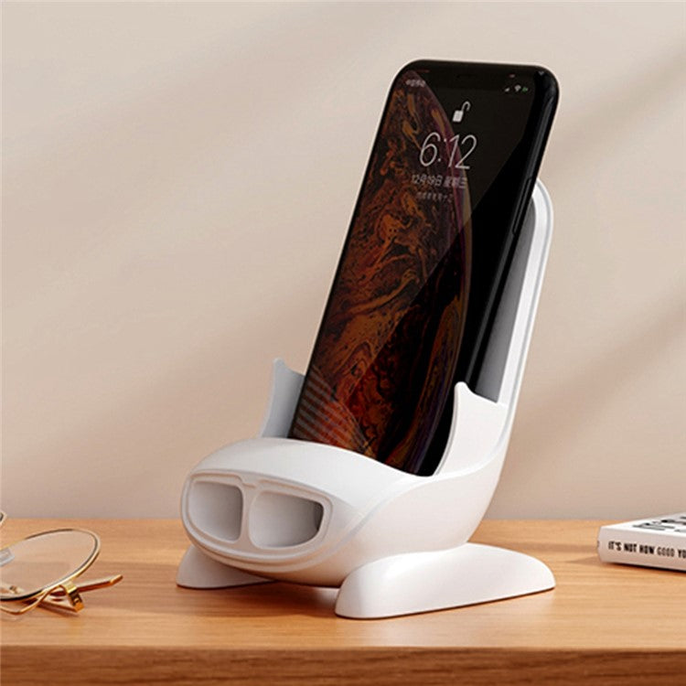 S88 Magnetic Adapter Design 15W Wireless Charging Stand Holder Wireless Charger Sound Amplifier Function - White