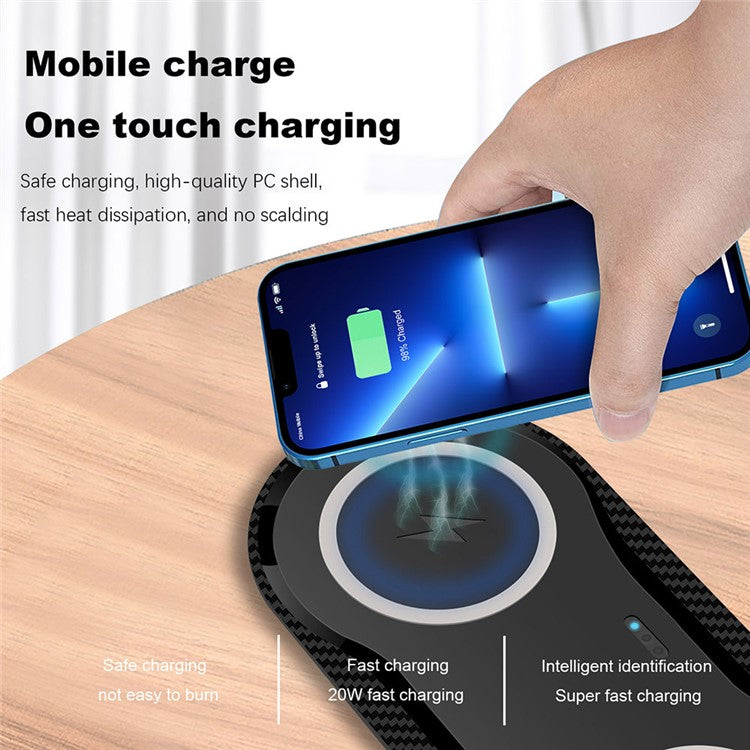 B552 2 in 1 for Mobile Phone / Headset Fast Wireless Charger Double 20W Charging Pad