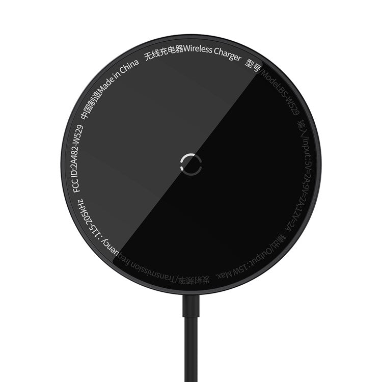 BASEUS Simple Mini3 Magnetic Wireless Charger 15W Slim Round Wireless Charging Pad - Black