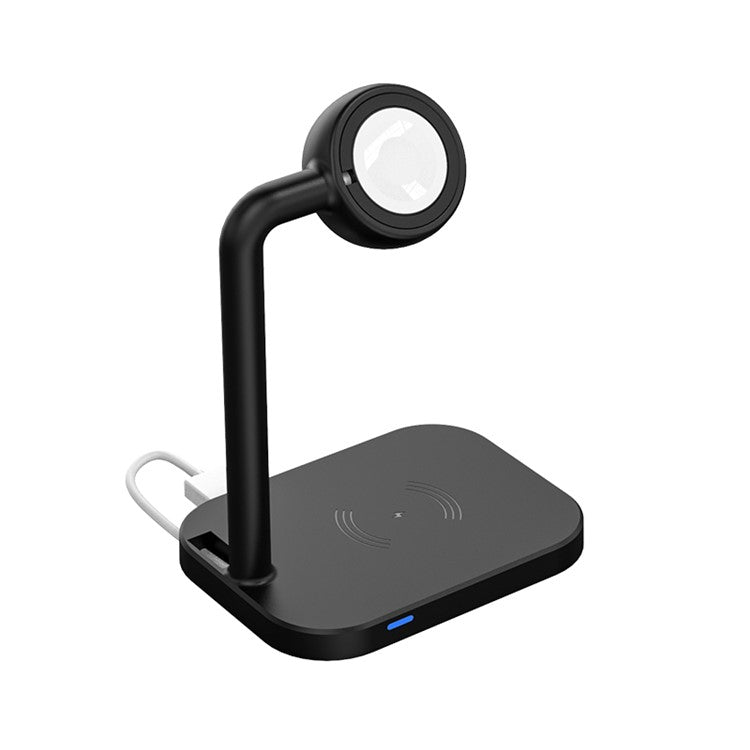 JJT-978 2-in-1 Wireless Charger Desktop Smart Watch Wireless Charging Holder Compatible with Apple and Android Phones - Black