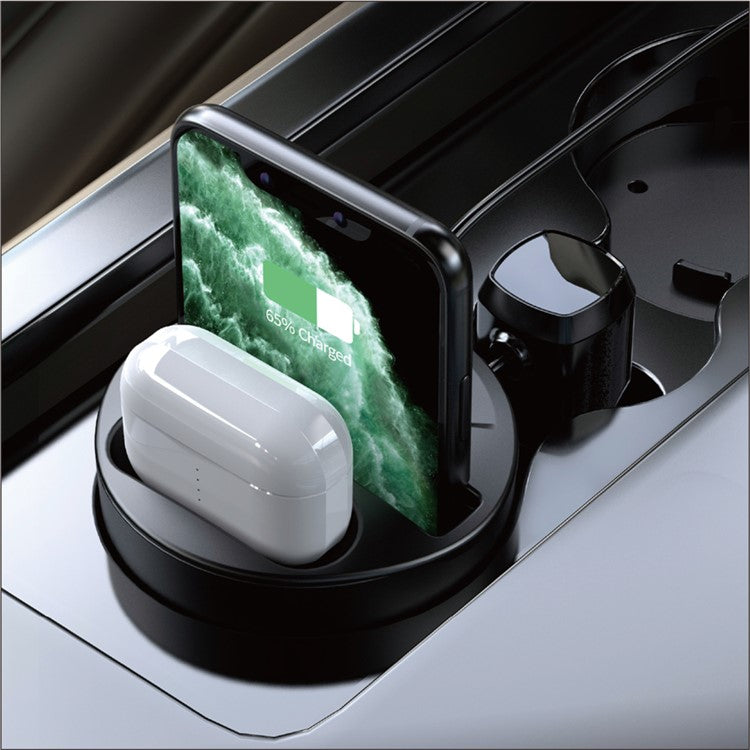 X13A 15W Car Wireless Charging Cup 4-in-1 Car Charger Stand Portable Mobile Phone Earphone Fast Charger