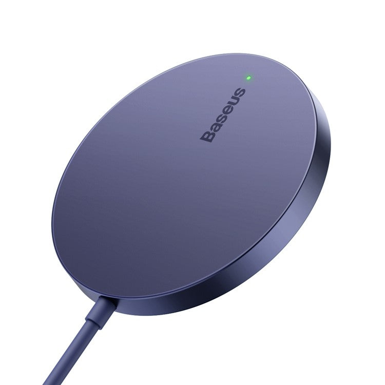 BASEUS Simple Mini3 Magnetic Wireless Charger Slim Lightweight 15W Charging Pad with 1.2m Charging Cable - Purple