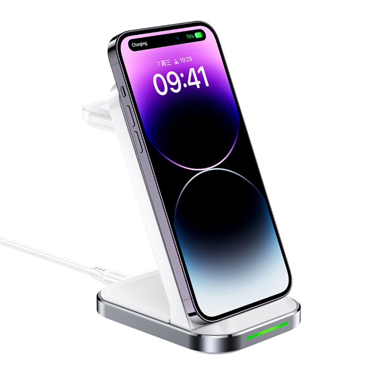 ACEFAST E15 3-in-1 Desktop Charger 15W Wireless Charging Dock for Mobile Phone / Earphones / Smart Watch