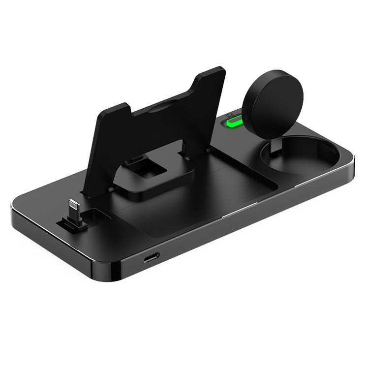 GY-Z17 3-In-1 Desktop Phone Charger 15W Wireless Charger Stand Holder for Apple Watch / AirPods / iPhone