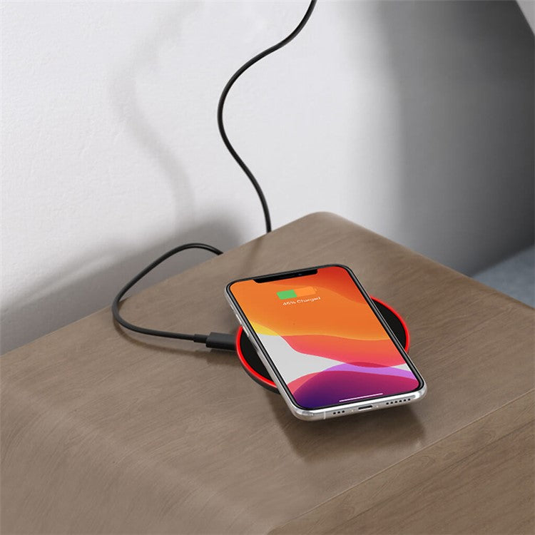 ULEFONE UF005 Round Wireless Charger 15W Max Fast Wireless Charging Pad 6.5mm Ultra-thin Compact Phone Charger