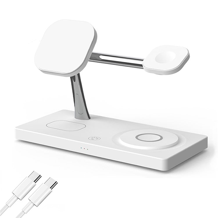 T218 Magnetic Wireless Charging Station with Night Light + USB Output for Mobile Phone  /  Earphones  /  Smart Watch - White