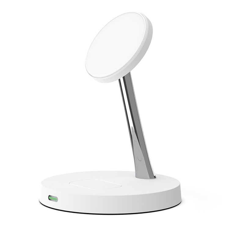 T269 15W Fast Charging Station with Night Light Magnetic Wireless Charger for iPhone / AirPods Pro (QI Certified) - White