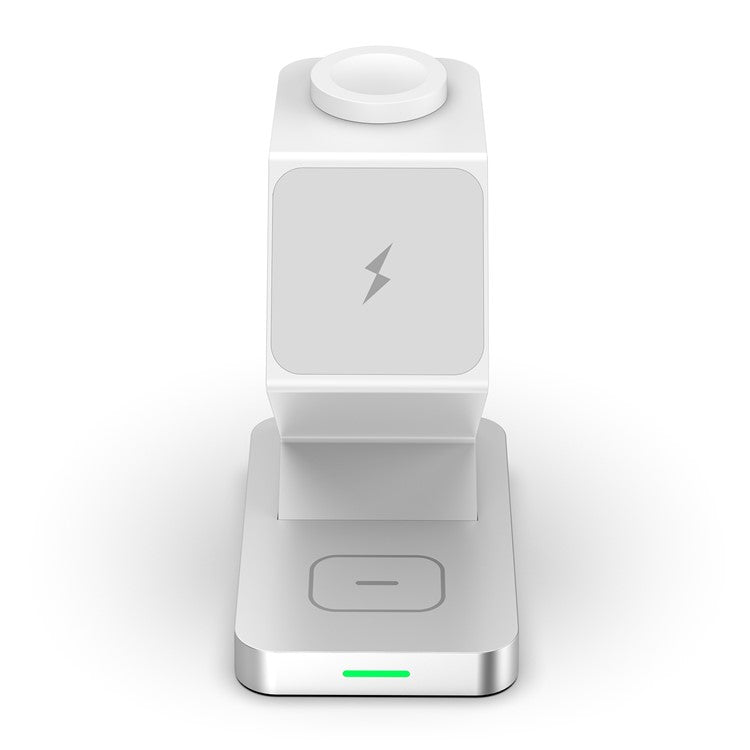 X3 15W Magnetic Wireless Charger for iPhone  /  iWatch  /  AirPods 3-in-1 Fast Charging Stand - White