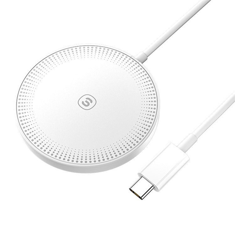 ESSAGER For iPhone 14 / 13 / 12 Series 15W ABS Magnetic Wireless Charger Phone Charging Pad - White