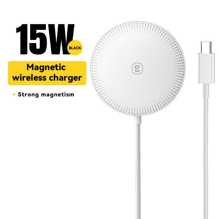 ESSAGER For iPhone 14 / 13 / 12 Series 15W ABS Magnetic Wireless Charger Phone Charging Pad - White