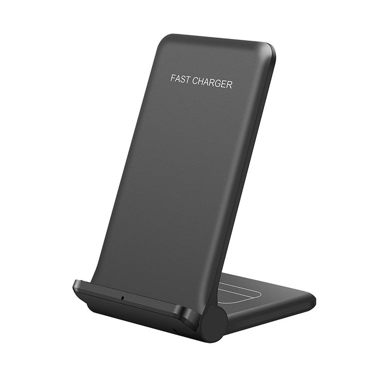 2 in 1 Wireless Charger Folding Bracket Fast Charger Station for Mobile Phone / Earphone - Black