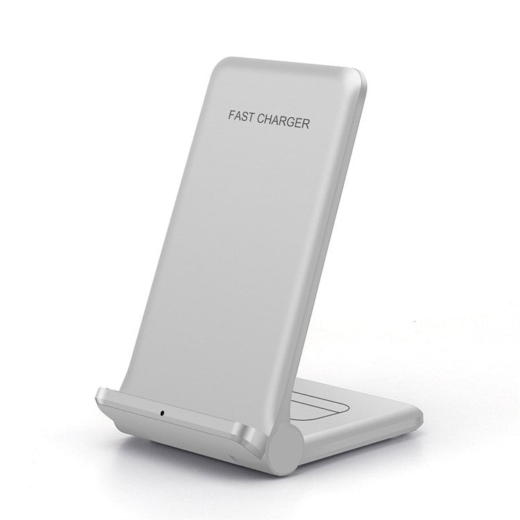 2 in 1 Wireless Charger Folding Bracket Fast Charger Station for Mobile Phone / Earphone - White