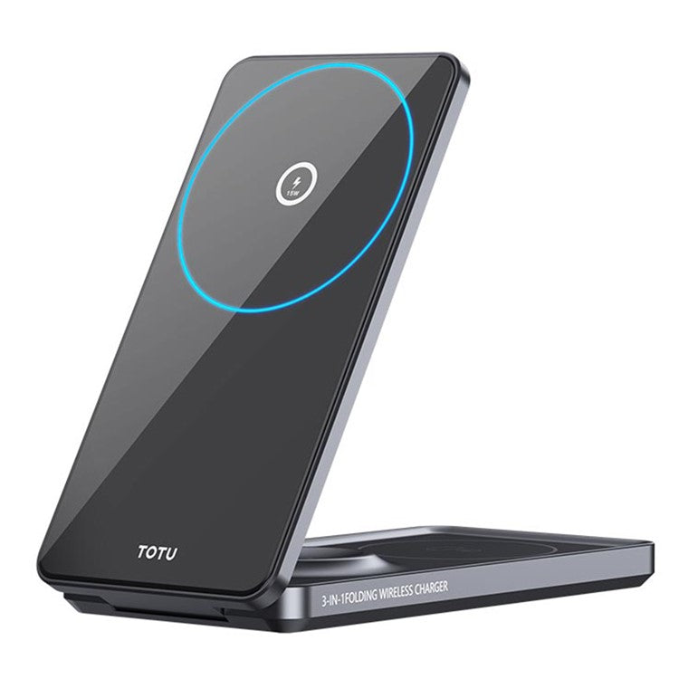 TOTU CACW-075 Mecha Series 3-in-1 Magnetic Wireless Charger Stand Folding Desktop Phone Charging Station