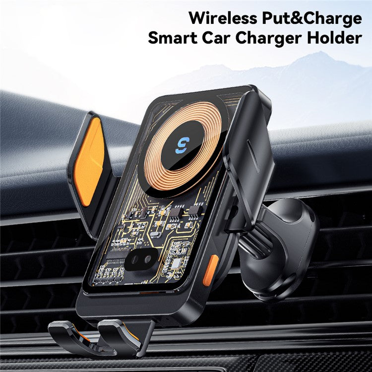 ESSAGER T11 Wireless Charger Smart Car Charger Phone Holder 360 Degree Rotating Air Vent Charger Mount