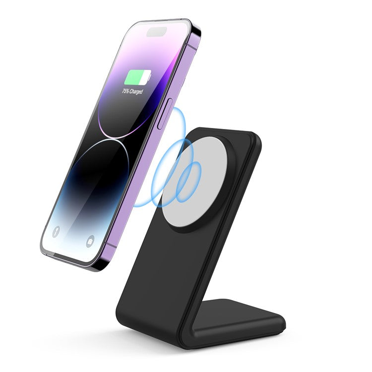 M2 15W Wireless Charging Stand for iPhone 12 / 13 / 14 / 15 Series Magnetic Wireless Charger (CE FCC ROHS UKCA) - Black / White