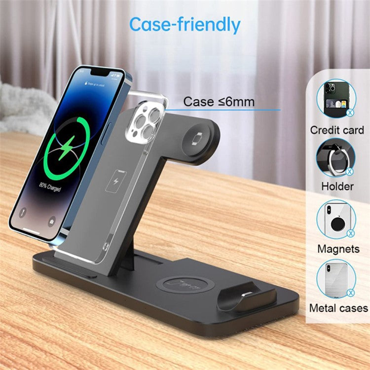 18W Fast Wireless Charger 4 in 1 Charging Dock Station for iPhone / Samsung / Apple Watch / AirPods Pro