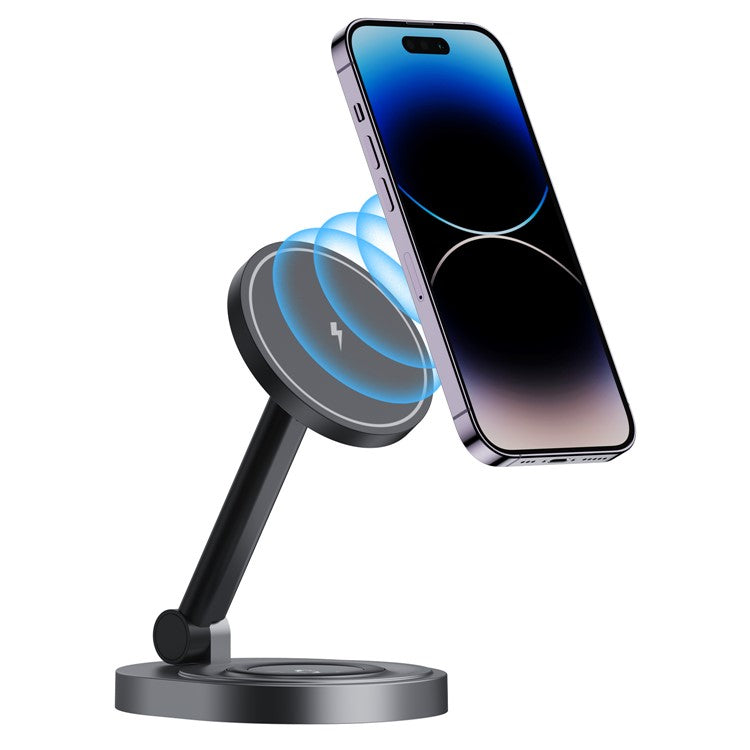 W14 3-in-1 Magnetic Wireless Charger for iPhone 12-15 Series, iWatch, AirPods Charging Stand