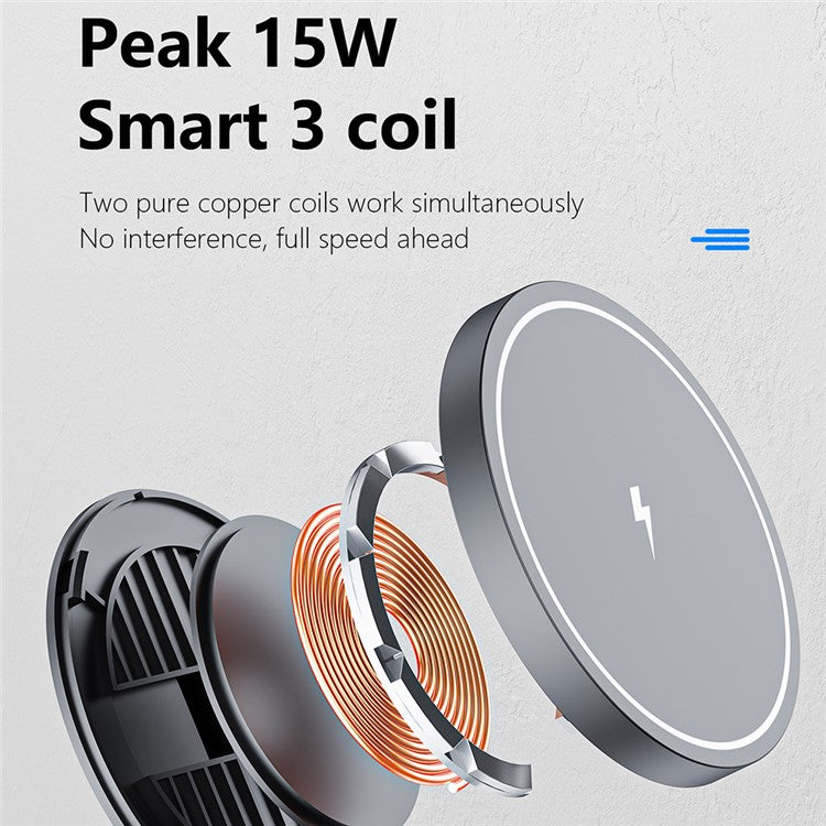 W14 3-in-1 Magnetic Wireless Charger for iPhone 12-15 Series, iWatch, AirPods Charging Stand