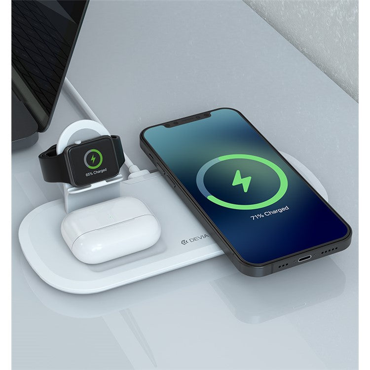 DEVIA Smart Series Wireless Charger 3-in-1 15W Fast Charging Station for Phone / Watch / Earphone