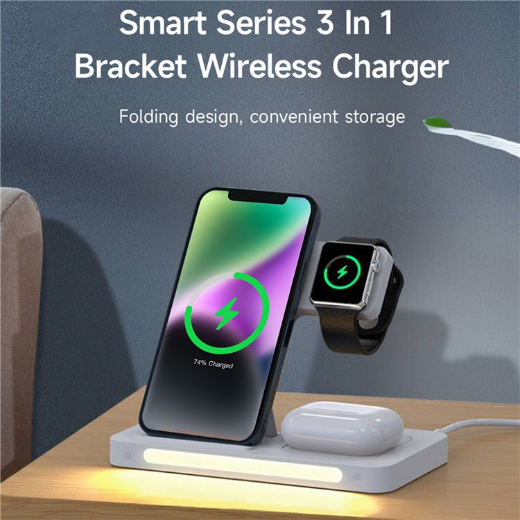 DEVIA Smart Series 3 in 1 Wireless Charging Stand Dock Fast Wireless Charging