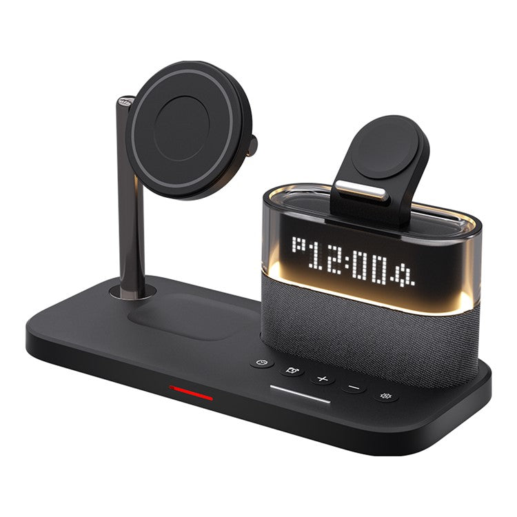 C09 Cell Phone Magnetic Wireless Charger Multi-Function Charging Station for Headset, Watch - Black