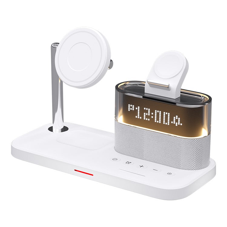 C09 Cell Phone Magnetic Wireless Charger Multi-Function Charging Station for Headset, Watch - White