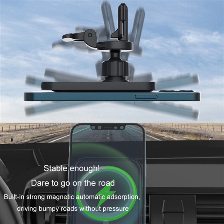 Compatible with MagSafe Car Air Vent 15W Wireless Charger for iPhone 12 / 13 / 14 / 15 Series - Black