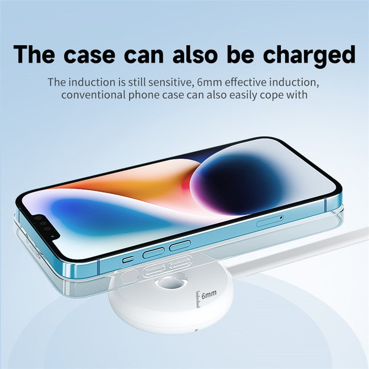 YN-108 Magnetic Wireless Charger for Cell Phone Portable Slim Charging Pad - White