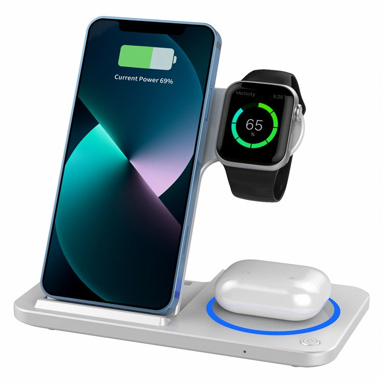 WIWU Wi-W020 Folding 3-in-1 15W Magnetic Wireless Charger Cell Phone Charging Stand