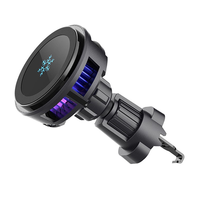 Q7 Semiconductor Cooling Car Air Vent 15W Magnetic Wireless Charger with RGB Light