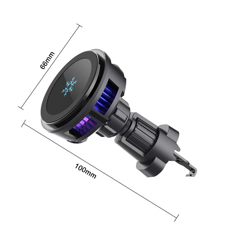 Q7 Semiconductor Cooling Car Air Vent 15W Magnetic Wireless Charger with RGB Light